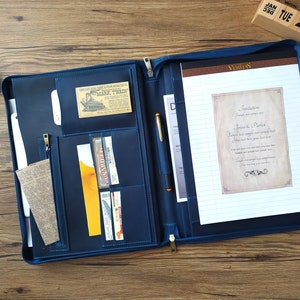 personalize leather portfolio, leather portfolio with zipper, leather portfolio for man, personalize portfolio with notepad Holder