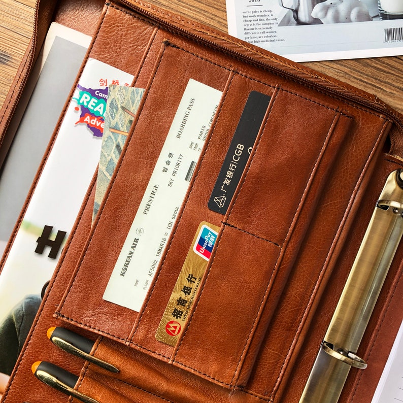 3 Ring Binder Portfolio Personalized Leather Portfolio Folio Etsy