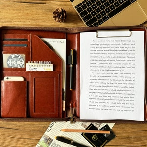 Personalized Crazy Horse Leather Portfolio, Leather Padfolio, Groomsmen Gifts - Wedding Party Gift - Best Man Gift - 3 Ring Binder