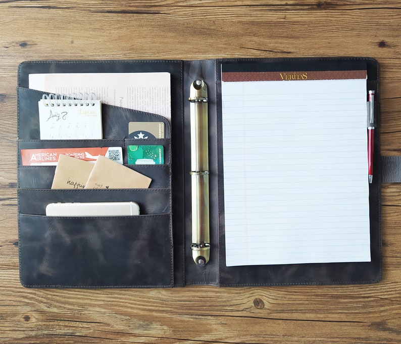 Personalized 3 Ring Binder Leather Portfolio Padfolio for Etsy