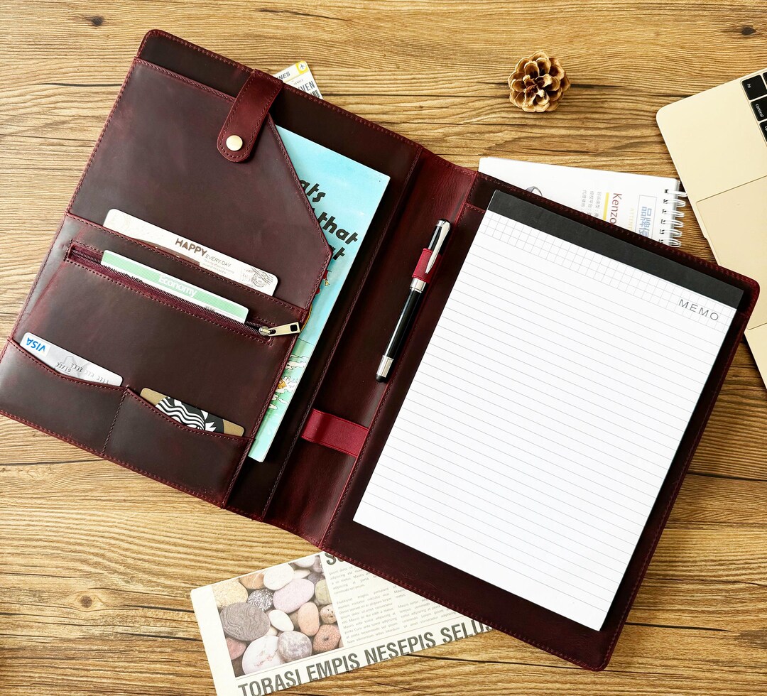 Custom Leather Portfolio, Portfolio for Letter Size Notepad, Padfolio ...