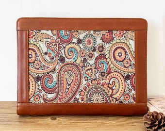 Personalized Leather Portfolio, Portfolio for Women, Letter Size Organizer Folder Padfolio A4 Document Bag for Men, Gift for Father/Him/Boss