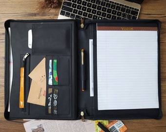 Personalized Portfolio, Custom Leather Portfolio, Portfolio for Men,  A4 Portfolio, Engraved Padfolio, Document Bag Conference Folio for Him