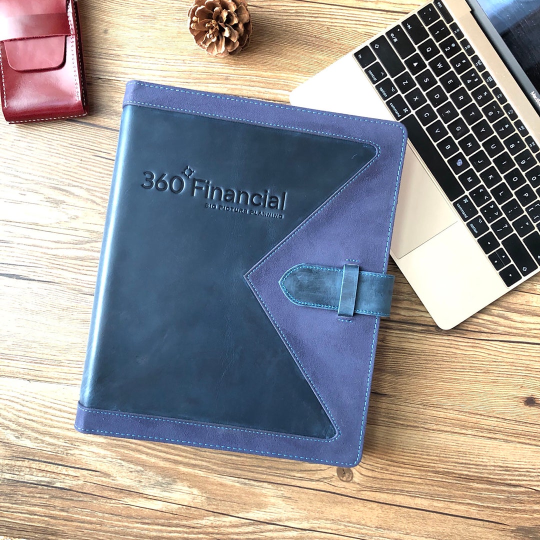 3 Ring Portfolio Custom Leather Portfolio Personalized Etsy