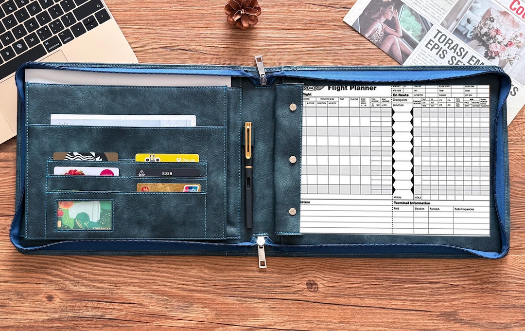 Personalize Leather Pilot Log Book Binder Journal for Letter Size Paper ...