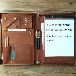 schreibmappe a4 leder, konferenzmappe a4 leder, dokumentenmappe a4 leder for Man mit ringbuchmappe und klemmbrett Geschenk für Männer