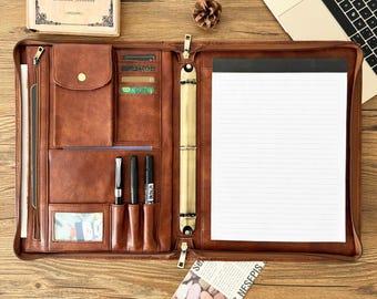 Freie Name Engraved Schreibmappe a4 leder, konferenzmappe a4 leder, dokumentenmappe a4 leder, ledermappe für Männer