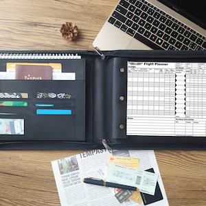 Cuaderno de aviador de cuero personalizado, regalo perfecto para pilotos, diario de piloto para papel tamaño carta, carpeta de aviador con tapa dura para marido