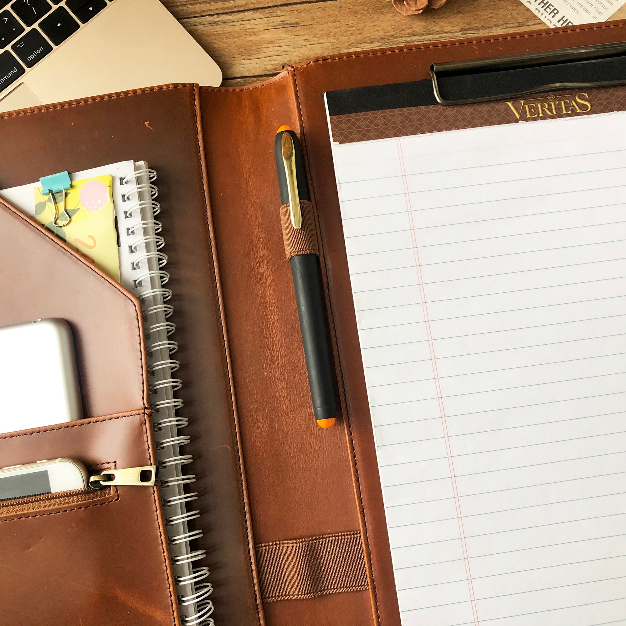 Personalized Leather Portfolio, Portfolio for Letter Size Notepad ...