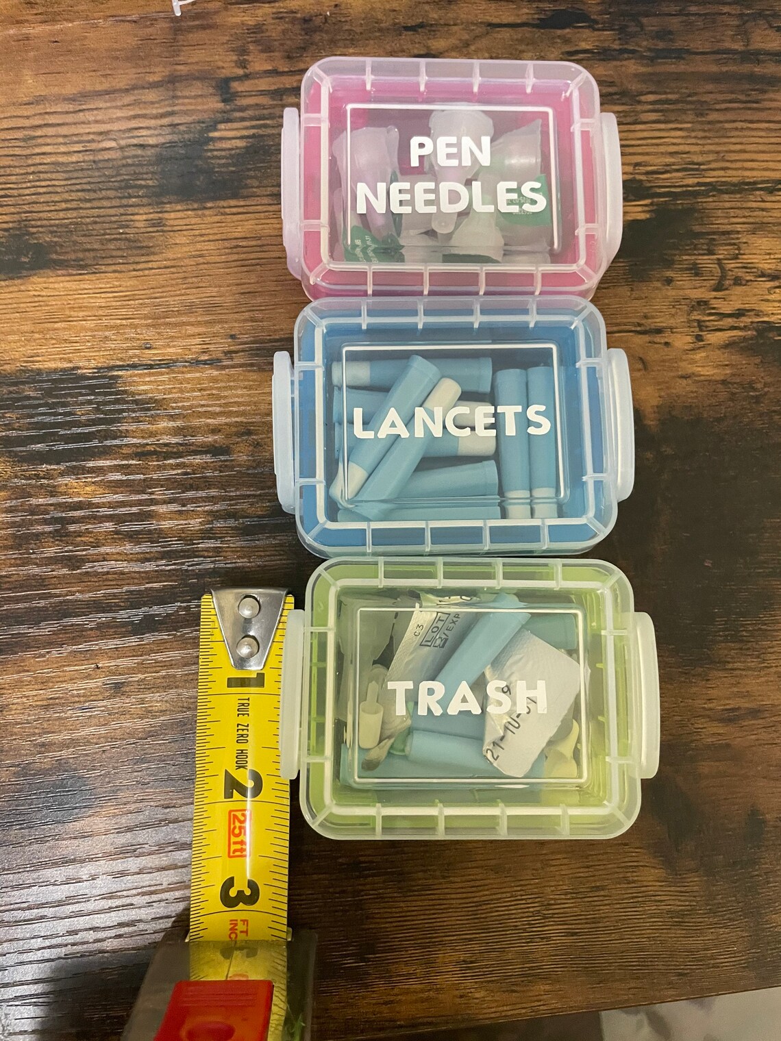 Set of 3 Diabetic Equipment Bins for On The Go Etsy