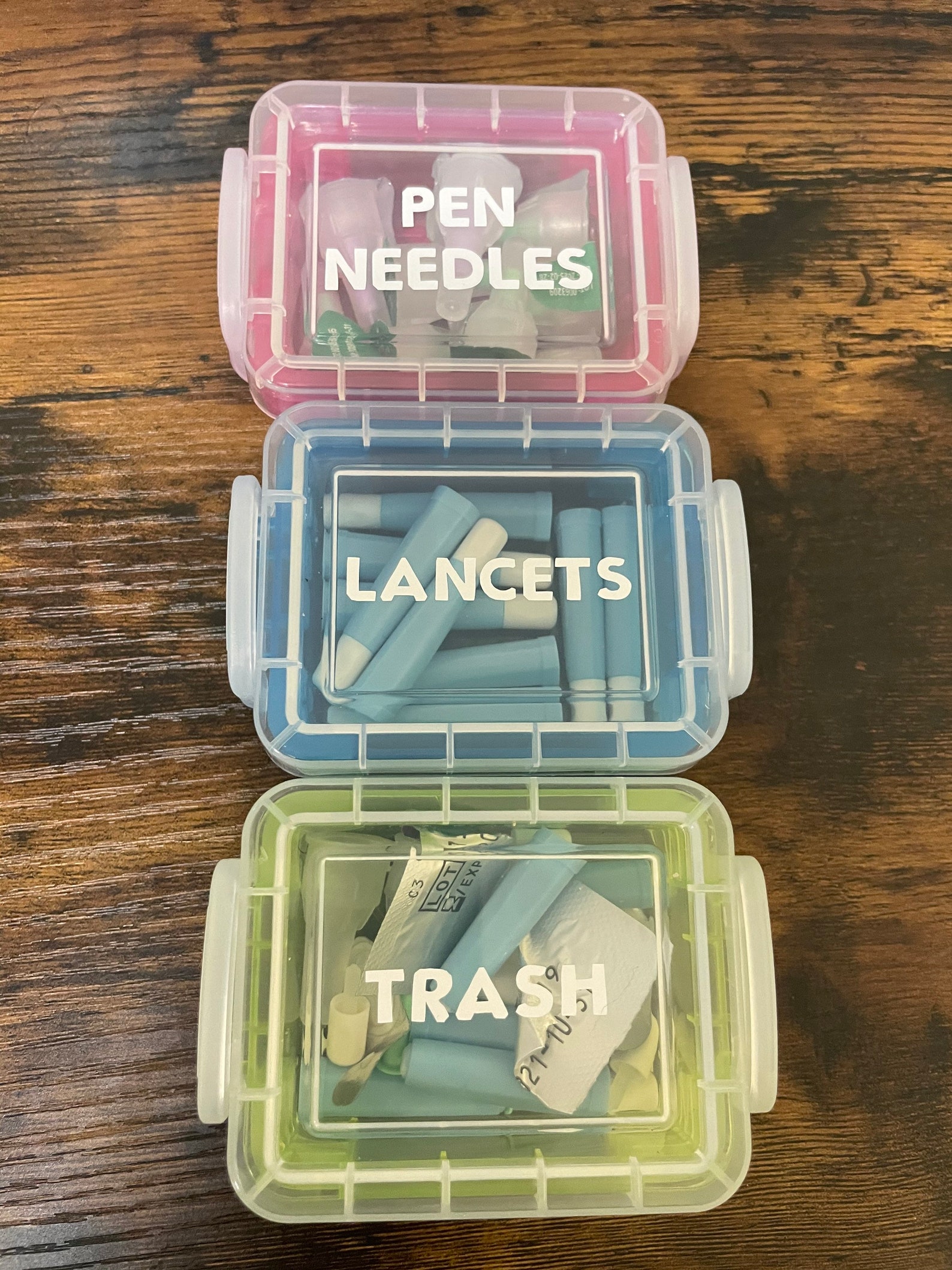 Set of 3 Diabetic Equipment Bins for On The Go Etsy