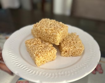 Fake Rice Krispy Treats| Tiered Tray Decor | Prop Display | Fake Food Display | Faux Rice Krispy Treats