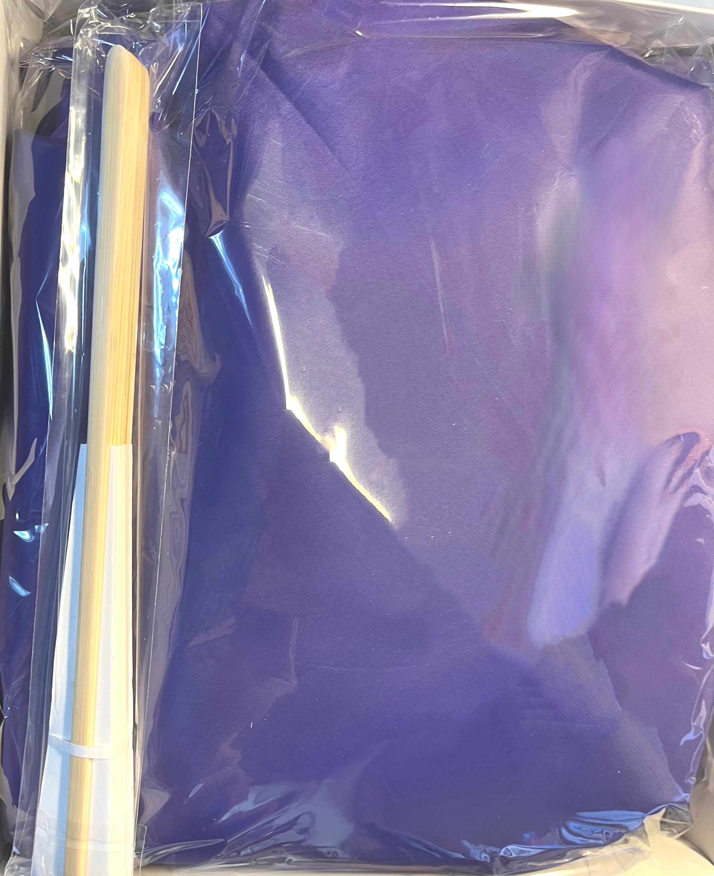 Traditional Purple Chanchanko with Japanese Fan for 70th Birthday Also Suitable for 77th (Kiju), 80th (Sanju), and 90th (Sotsuju) Milestones