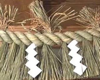 Shimenawa Heilig Touw 90cm | Handgemaakt Japans Shinto-heiligdomtouw | Traditioneel Daikoku Heilig Grenstouw
