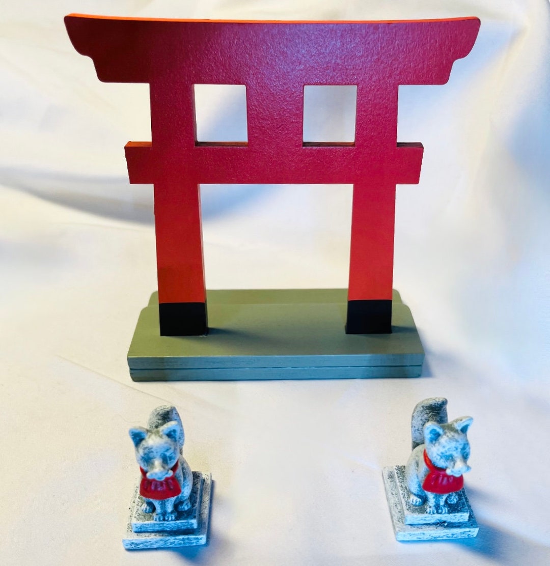 Fox Inari Mini Statue Torii Gate Fushimi Inari Shrine Handmade - Etsy