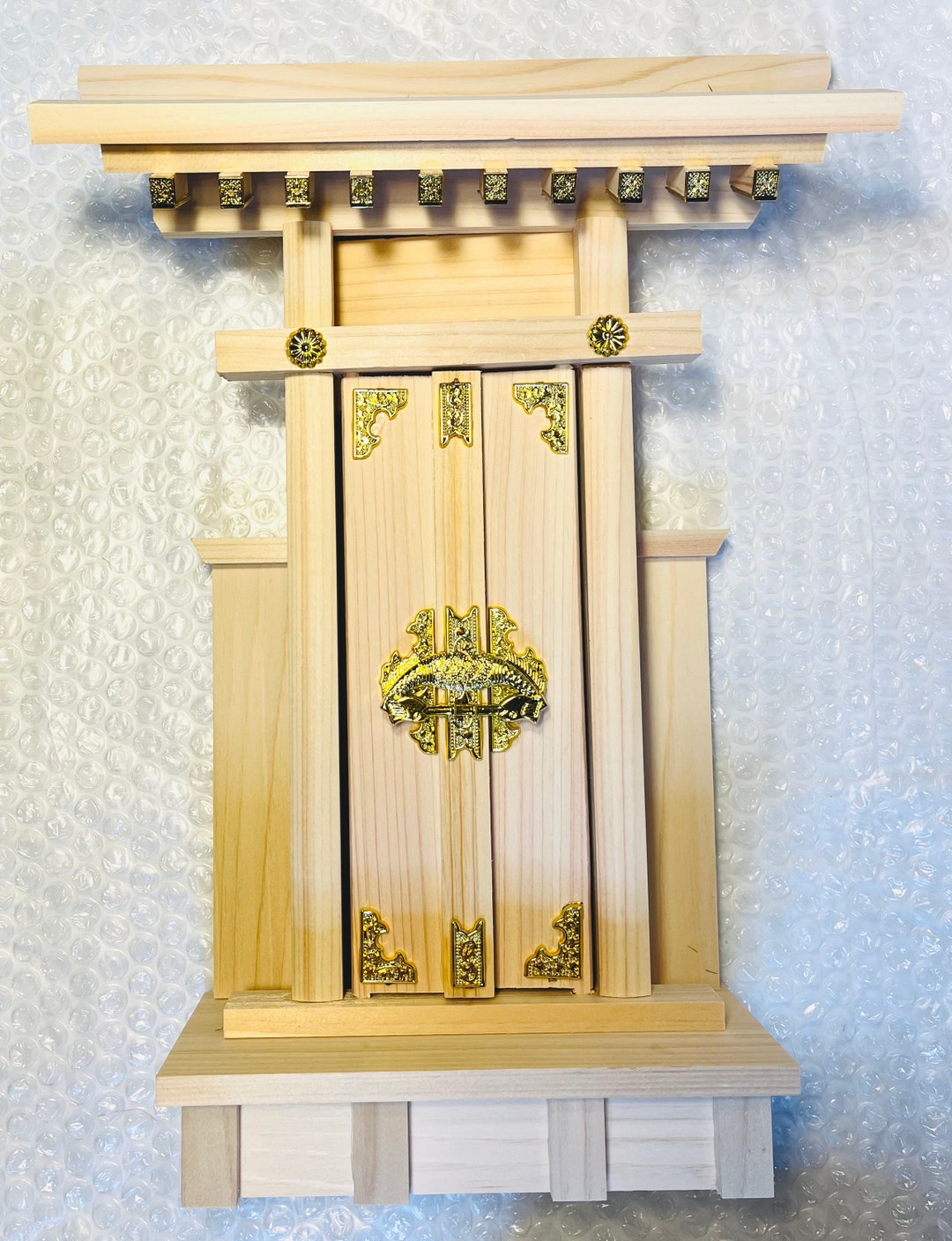 Mini Autel Shinto Japonais Kamidana Dragon Omiya-san - Sanctuaire Miniature 5,6H, Neuf, Fait Main