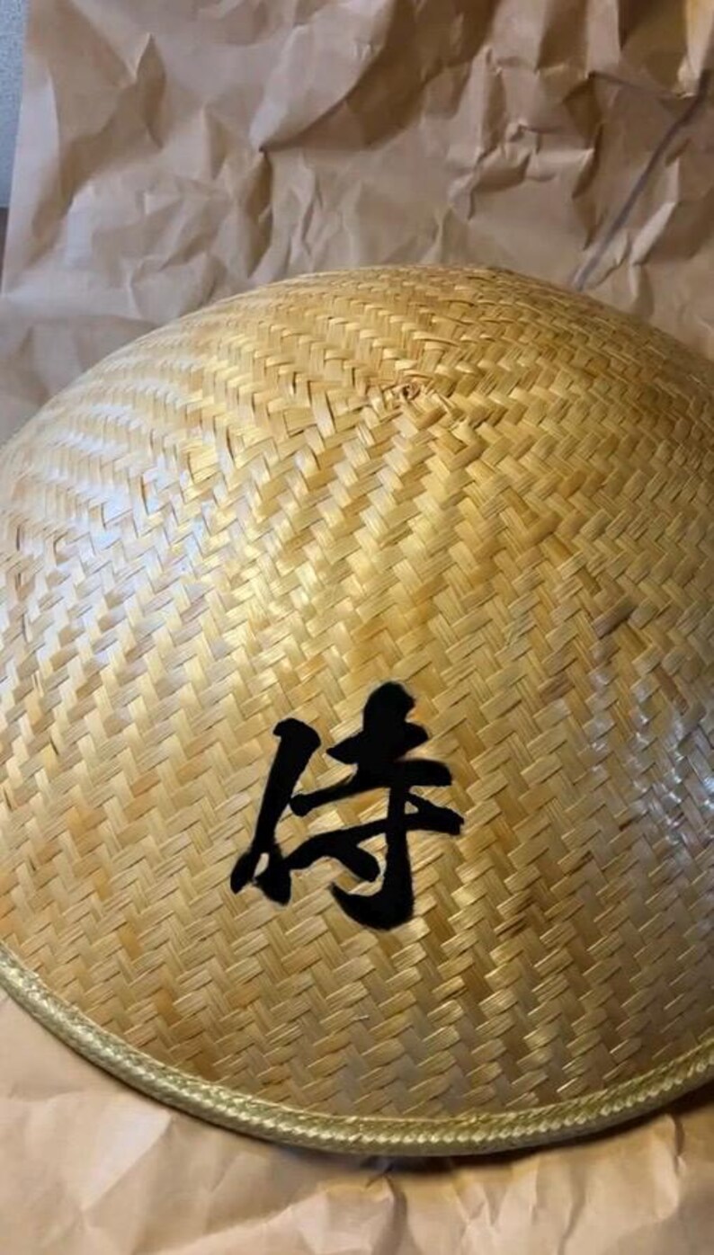 Japanese Traditional Samurai Bamboo Hat Umbrella Kasa With “samurai ...