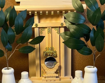 Japanese Kamidana Shinto Shrine Set – Handmade Shinto Altar with Sacred Items | Traditional Japan Home Shrine