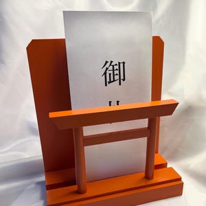 Japanese Kamidana Torii O-fuda Stand Hinoki Shinto Modern Style Red