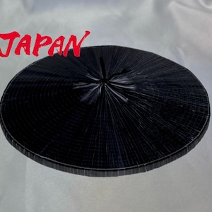 Samurai Bamboo Hat Japanese Ichimonji gasa Edo Style Made in Japan Handmade Samurai handmade Tsushima BLACK/NATURAL