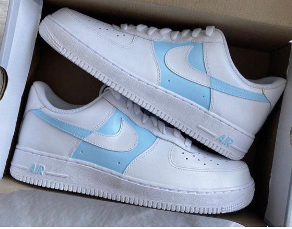 Baby Blue Nike AF1 Swoosh - Etsy