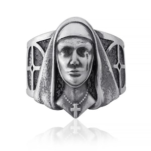 Priestess Nun Ring, Christian Ring, Sterling Silver Ring, Cross Of Christ, Nun Ring, Nun, Crucifix , Religious Ring, Cross Of Christ