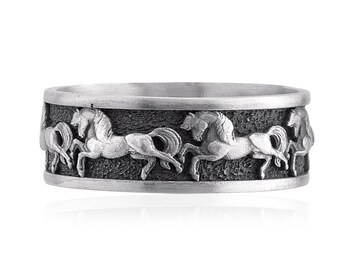 SILVER HORSES リング Horse Ring in 925 Sterling Silver - Etsy