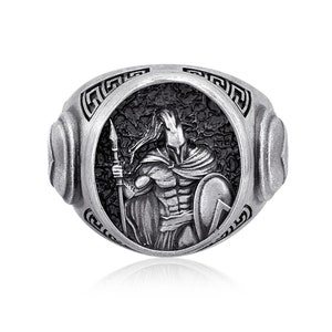 Leonidas Spartan Warrior Ring,Greek Mens Ring, Leonidas Ring, Silver Man Ring, Husband Gift Ring , Silver Spartan Ring, Mens Spartan Gift