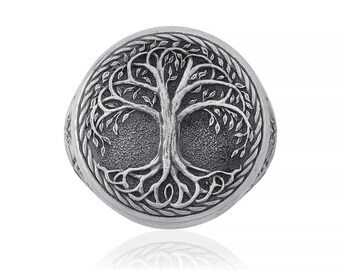 Yggdrasil Tree of Life Ring, Tree Of Life, Nature Jewelry, Mens Promise Ring, Celtic Wedding Band, Mens Promise Ring, Tree Of Life Ring