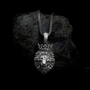 Lion King Head Necklace, Lion Head Pendant, African Men Pendant, Animal Pendant, Animal Jewelry, Leo Zodiac Necklace, Lion King Necklace