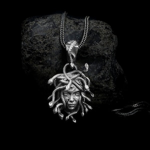 Medusa Broken Necklace, Greek Mythology, Medusa Necklace, Mythology Jewelry, Medusa Pendant, Silver Medusa, Snake Necklace, Handmade Pendant