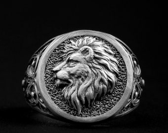 Lion Face Ring, Jewelry Lion Ring, Lion Head Ring, Animal Lion Ring, Animal Ring, Animal Jewelry, Leo Ring, Lion Jewelry, Leo Jewelry