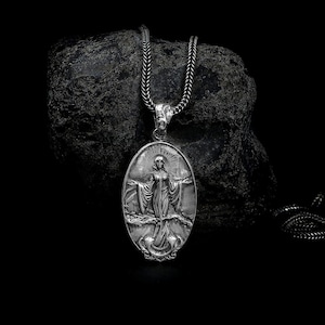Life and Death Double Sided Necklace, Handmade Jewelry, Handmade Silver Gift, Life And Death, 925k Silver Pendant, Handmade Pendant