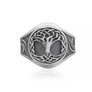 Yggdrasill Tree of Life Ring, Tree Of Life, Nature Jewelry, Mens Promise Ring, Celtic Wedding Band,  Tree Of Life Ring, Unique Viking Ring
