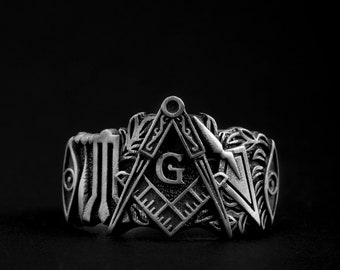 Master Mason Symbol Ring, zierlicher Ring, Erinnerungsgeschenk, Master Mason Schmuck, Masonic Silber Geschenk, Masonic, Masonic, Masonic Ring, Mason Schmuck