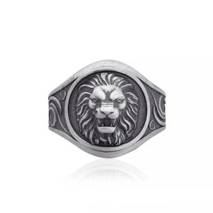 Lion Ring, African Men Ring, Handmade Men Ring, Lion Men Ring, Silver Lion Ring, Silver Mens Ring, Animal Ring, Animal Jewelry, Leo Ring