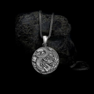 Ancient Chinese Dragon, Dragon Necklace, Dragon Necklace pendant, silver dragon necklace, silver dragon pendant, dragon jewelry, Handmade