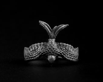 Swallow Bird Ring, Antique Rustic, Bird Ring , Bird Jewelry, Silver Swallow, Animal Ring, Animal Jewelry, Bird Fashion, Swallow Jewelry