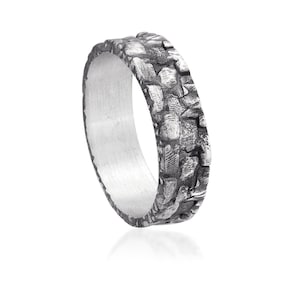 Urban Relic Sterling Silver Band Ring,  Mens Ring, Sterling Silver Ring, Rustic, Unique Ring, ngagement Ring, Wedding Ring, Promise Ring