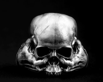 Skull Head Ring, Mens Skull Ring, Gothic Ring, Silver Ring For Men, Gothic Jewelry, Handmade Jewelry, Silver Skull Ring, Skeleton Ring