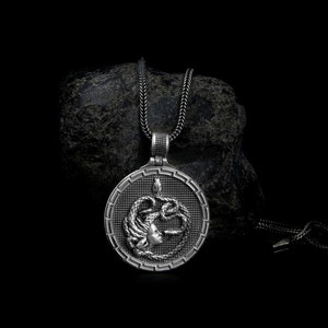 Square Medusa Head Necklace, Greek Mythology, Medusa Necklace, Mythology Jewelry, Medusa Pendant, Silver Medusa, Snake Necklace, Handmade