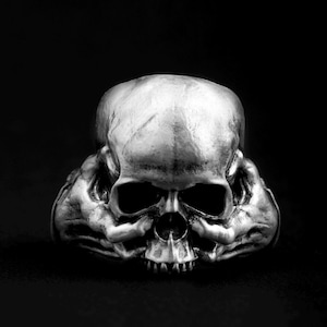 Skull Head Ring, Mens Skull Ring, Gothic Ring, Silver Ring For Men, Gothic Jewelry, Handmade Jewelry, Silver Skull Ring, Skeleton Ring