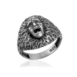 Infernal Cry Handmade Sterling Silver Men Ring, Gothic Horror Inspired Ring, Screaming Face Silver Ring, Dark Art Jewelry, Ring for Men