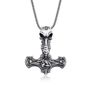 Thor Hammer Crow Necklace, Celtic, Crow, Norse, Odin, Ragnar, Norse Jewelry, Animal Pendant, Animal Jewelry, Celtic Raven, Celtic Necklace