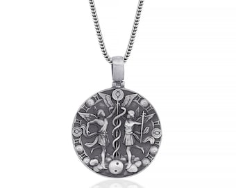 Gemini Zodiac Pendant, Gemini Sterling Silver Pendant for Zodiac Gift, Handcrafted Astrology Necklace, Gift for Twins Zodiac Sign