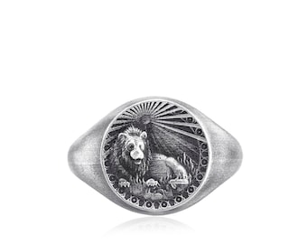 Anillo de sello Leo de plata 925, joyería Leo, joyería astrológica, anillo de horóscopo para regalo de cumpleaños, Leo, anillo del zodiaco, anillo unisex de plata, anillo de regalo