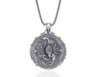 Scorpio Handmade Sterling Silver Necklace, Astrology Pendant, Scorpion Birthday Gift, Horoscope Necklace, Gift Pendant, Scorpio Zodiac Gift