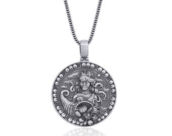 Virgo Handmade Sterling Silver Men Charm Necklace, Astrology Pendant, Virgo Birthday Gift, Gift for Virgo Zodiac sign, Astrology gift