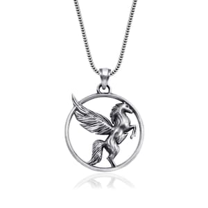 Silver Horse Necklace, Maned Horse Head Necklace, Animal Necklace, Beauty Horse Pendant Gift for Men and Women, Charm Necklace, Gift For Him