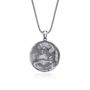 Handmade Silver Fox Necklace, Animal Silver Men&#39;s Jewelry, Fox Man Necklace, Best Fox Oxidized Silver Pendant, Fox Charm With Chain